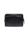 Pochette uomo in pelle con zip The Bridge Vespucci – Nero/Rutenio