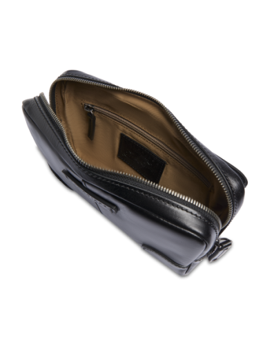 Pochette uomo in pelle con zip The Bridge Vespucci – Nero/Rutenio - foto 4