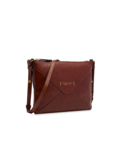 Borsa a tracolla a busta in pelle con zip The Bridge Frida – Marrone/Oro - foto 1 2