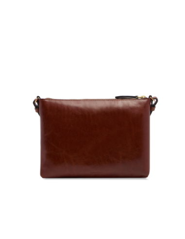 Borsa a tracolla a busta in pelle con zip The Bridge Frida – Marrone/Oro - foto 3