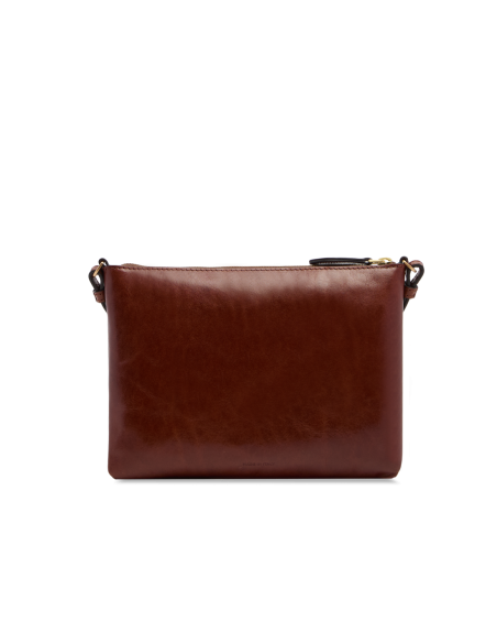 Borsa a tracolla a busta in pelle con zip The Bridge Frida – Marrone/Oro - foto 3