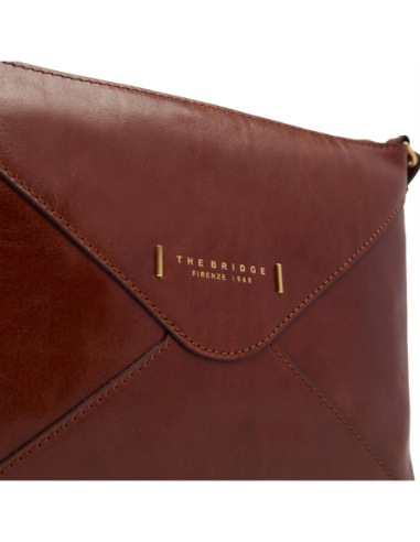Borsa a tracolla a busta in pelle con zip The Bridge Frida – Marrone/Oro - foto 5