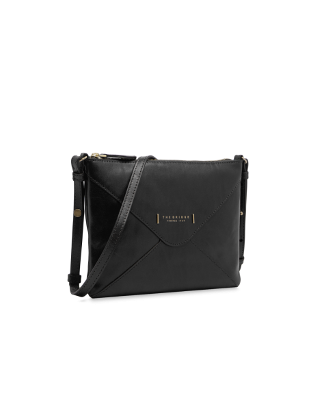 Borsa a tracolla a busta in pelle con zip The Bridge Frida – Nero/Oro - foto 2