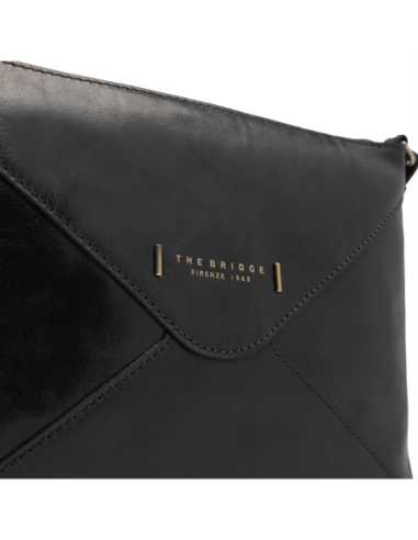 Borsa a tracolla a busta in pelle con zip The Bridge Frida – Nero/Oro - foto 5