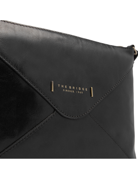 Borsa a tracolla a busta in pelle con zip The Bridge Frida – Nero/Oro - foto 5