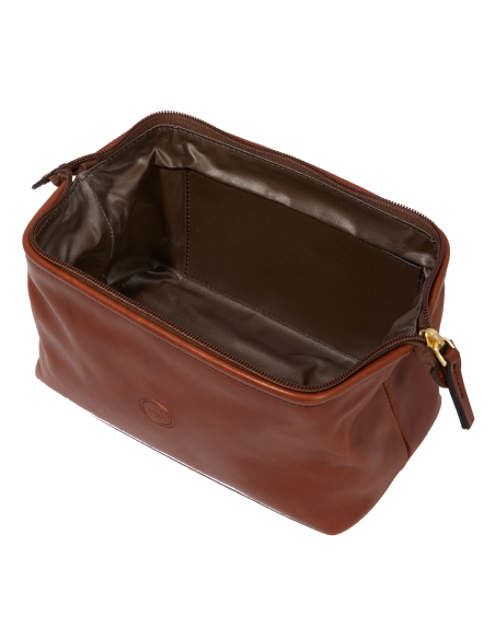 Beauty case in pelle The Bridge Story Viaggio – Marrone/Oro - foto 3