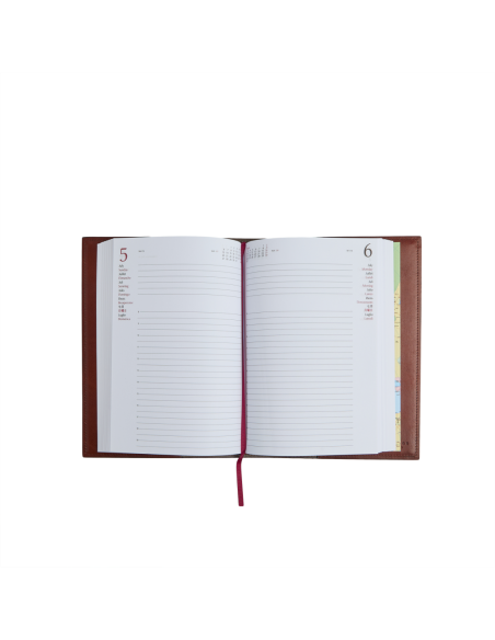 Agenda A5 in pelle con interno ricaricabile The Bridge Story Uomo – Marrone/Oro - foto 3