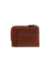 Portacarte in pelle con zip The Bridge Story Uomo – Marrone/Oro