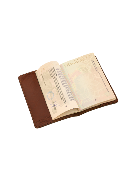 Porta passaporto in pelle The Bridge Life Style – Marrone/Oro - foto 6
