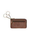 Portachiavi in pelle con due scomparti zip The Bridge Story Uomo – Marrone/Oro