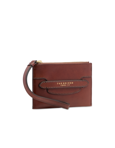 Pochette donna in pelle The Bridge Lucrezia – Marrone/Oro - foto 2
