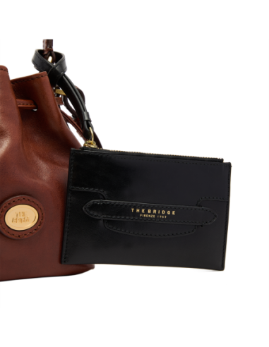 Pochette donna in pelle The Bridge Lucrezia – Nero/Oro - foto 4