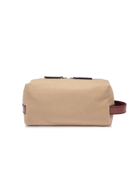 Beauty case in tessuto e pelle The Bridge Story Viaggio – Naturale/Marrone - foto 3