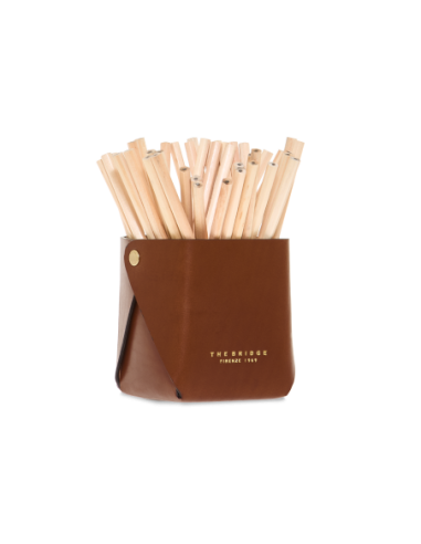 Porta penne in pelle The Bridge Life Style – Marrone/Oro - foto 1