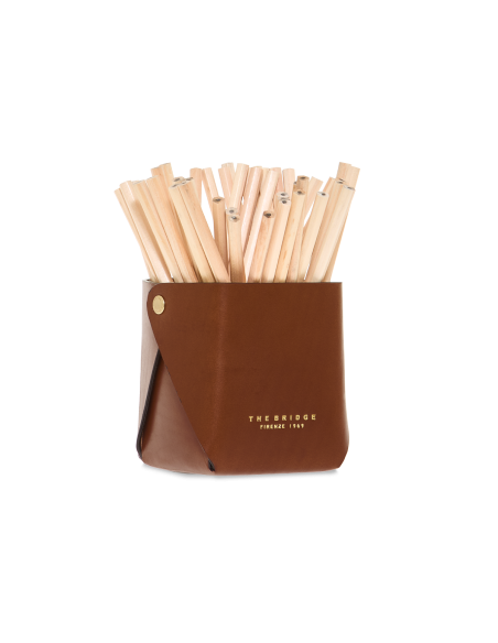 Porta penne in pelle The Bridge Life Style – Marrone/Oro - foto 1