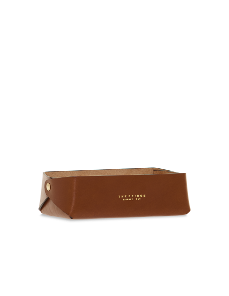 Svuotatasche rettangolare in pelle The Bridge Life Style – Marrone/Oro - foto 1