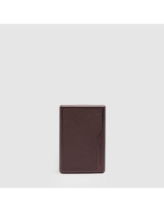 Portacarte di credito MagSafe donna in metallo e pelle Piquadro Circle – Bordeaux/rosa - foto 1