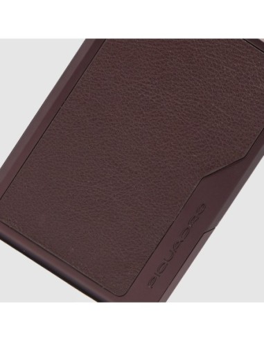 Portacarte di credito MagSafe donna in metallo e pelle Piquadro Circle – Bordeaux/rosa - foto 3