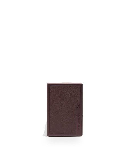 Portacarte di credito MagSafe donna in metallo e pelle Piquadro Circle – Bordeaux/rosa - foto 4