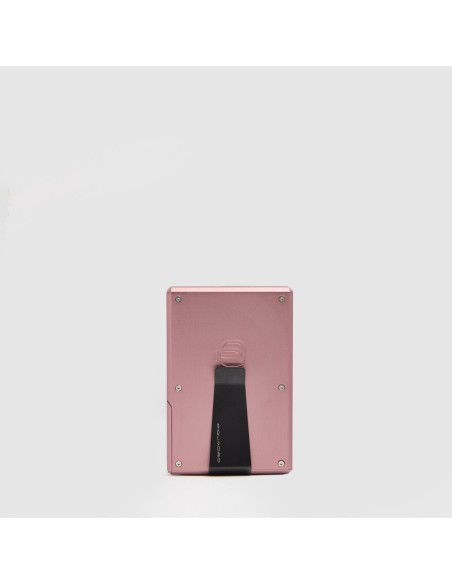 Portacarte di credito MagSafe donna in metallo e pelle Piquadro Circle – Rosa - foto 2