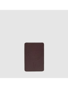 Portacarte di credito MagSafe donna in pelle sottile Piquadro Circle – Bordeaux/rosa - foto 1 2
