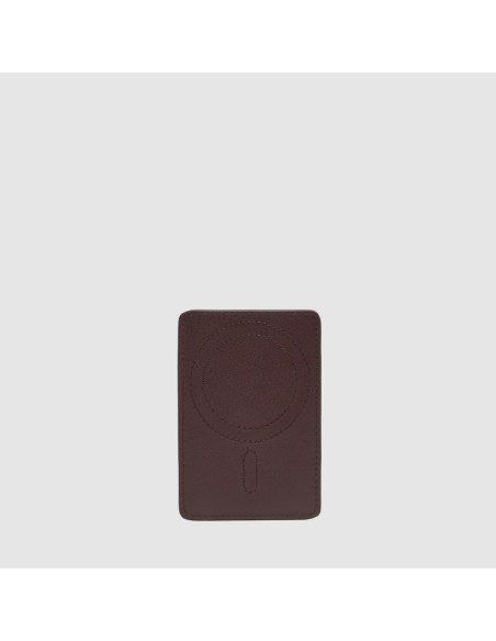 Portacarte di credito MagSafe donna in pelle sottile Piquadro Circle – Bordeaux/rosa - foto 2