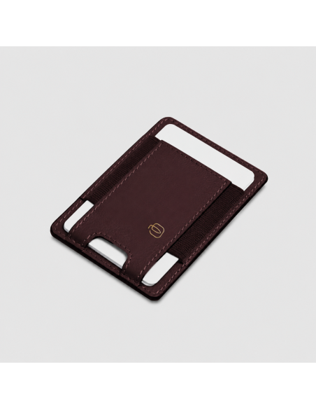 Portacarte di credito MagSafe donna in pelle sottile Piquadro Circle – Bordeaux/rosa - foto 3