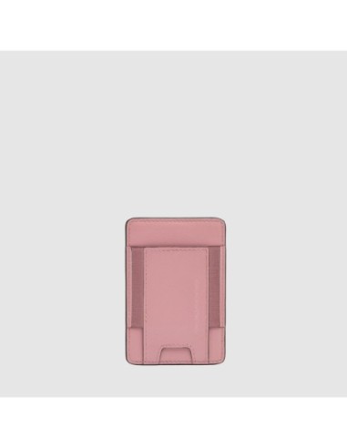 Portacarte di credito MagSafe donna in pelle sottile Piquadro Circle – Rosa - foto 1