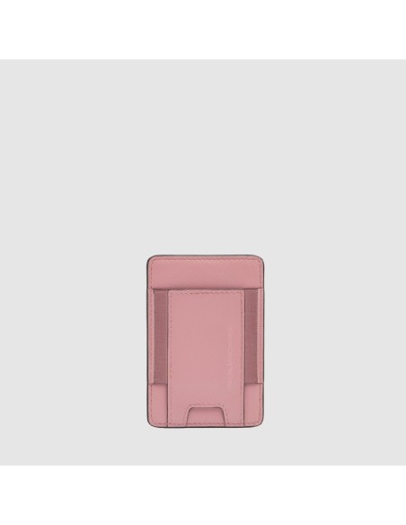 Portacarte di credito MagSafe donna in pelle sottile Piquadro Circle – Rosa - foto 1