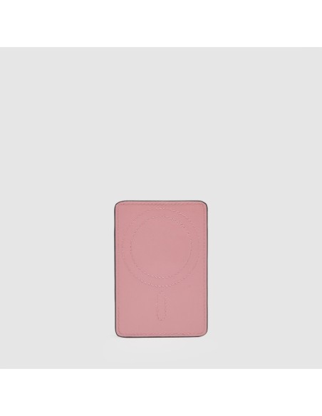Portacarte di credito MagSafe donna in pelle sottile Piquadro Circle – Rosa - foto 2