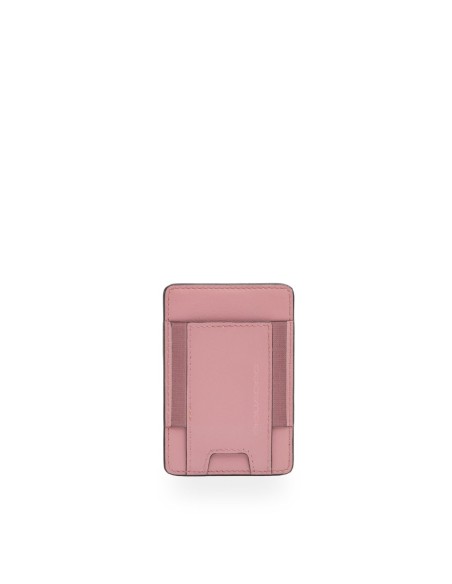 Portacarte di credito MagSafe donna in pelle sottile Piquadro Circle – Rosa - foto 4