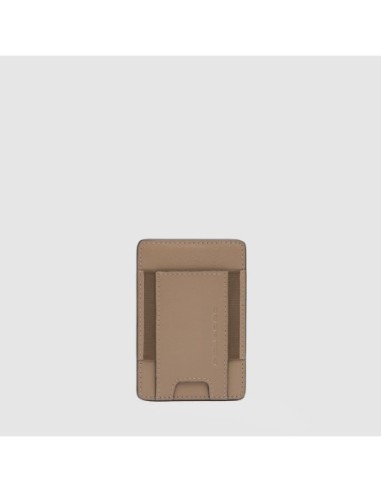 Portacarte di credito MagSafe donna in pelle sottile Piquadro Circle – Tortora/blu - foto 1