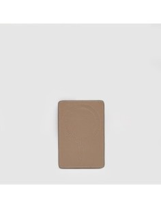 Portacarte di credito MagSafe donna in pelle sottile Piquadro Circle – Tortora/blu - foto 1 2