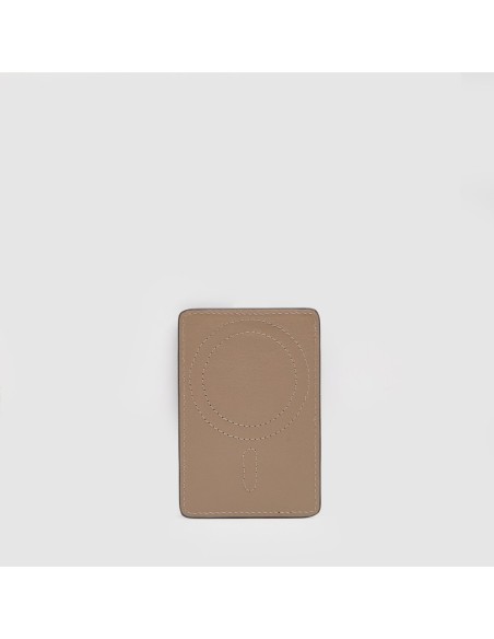 Portacarte di credito MagSafe donna in pelle sottile Piquadro Circle – Tortora/blu - foto 2