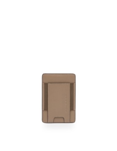 Portacarte di credito MagSafe donna in pelle sottile Piquadro Circle – Tortora/blu - foto 4