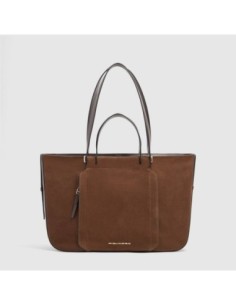 Borsa donna porta pc 14 Piquadro Circle – Camoscio noce scuro - foto 1