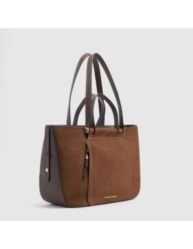 Borsa donna porta pc 14 Piquadro Circle – Camoscio noce scuro - foto 2