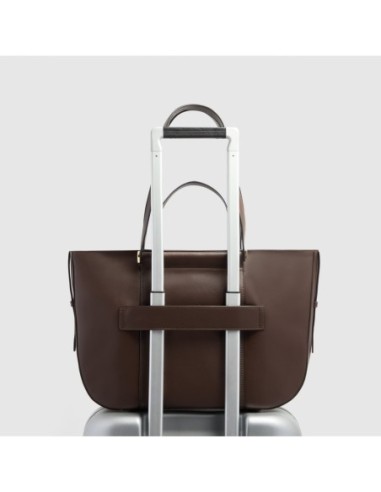 Borsa donna porta pc 14 Piquadro Circle – Camoscio noce scuro - foto 3
