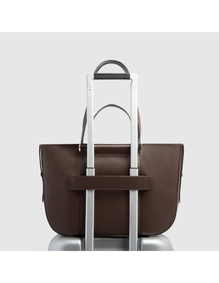 Borsa donna porta pc 14 Piquadro Circle – Camoscio noce scuro - foto 3