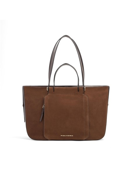 Borsa donna porta pc 14 Piquadro Circle – Camoscio noce scuro - foto 6