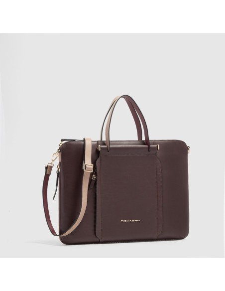 Borsa da lavoro donna porta pc 15.6 Piquadro Circle – Bordeaux/rosa - foto 2