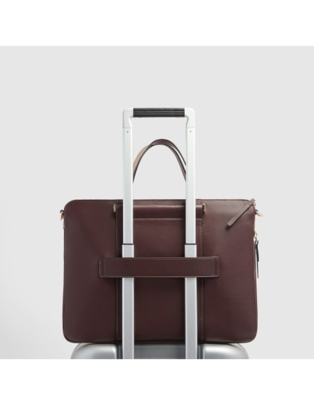Borsa da lavoro donna porta pc 15.6 Piquadro Circle – Bordeaux/rosa - foto 3