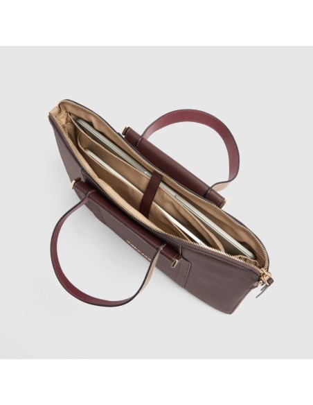 Borsa da lavoro donna porta pc 15.6 Piquadro Circle – Bordeaux/rosa - foto 4