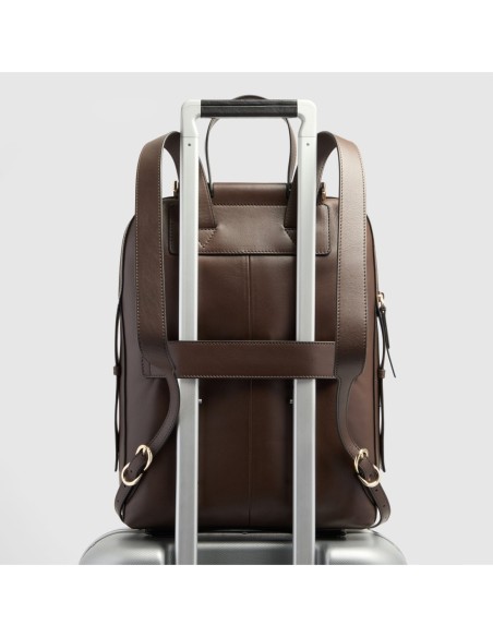 Zaino donna porta pc 14 Piquadro Circle – Camoscio noce scuro - foto 3