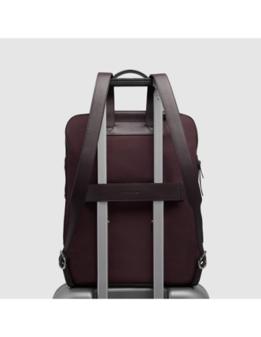 Zaino donna porta pc 15.6 in tessuto riciclato Piquadro Lyra – Bordeaux scuro - foto 3