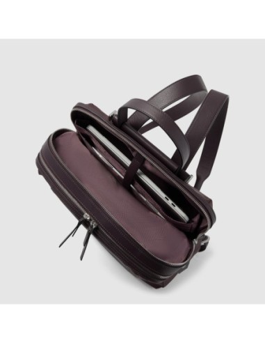 Zaino donna porta pc 15.6 in tessuto riciclato Piquadro Lyra – Bordeaux scuro - foto 4