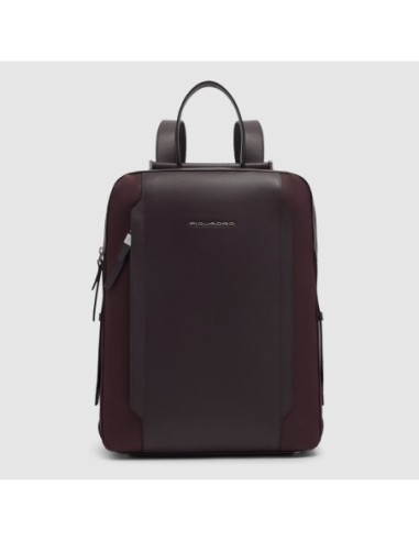 Zaino donna porta pc 14 in tessuto riciclato Piquadro Lyra – Bordeaux scuro - foto 1