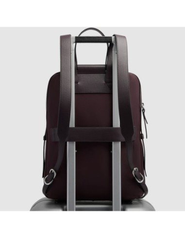 Zaino donna porta pc 14 in tessuto riciclato Piquadro Lyra – Bordeaux scuro - foto 3