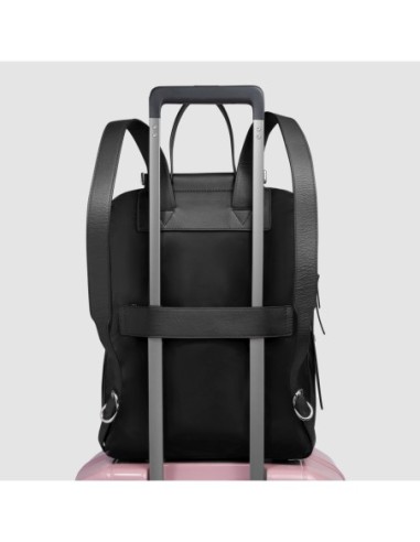 Zaino donna porta pc 14 in tessuto riciclato Piquadro Lyra – Nero - foto 3