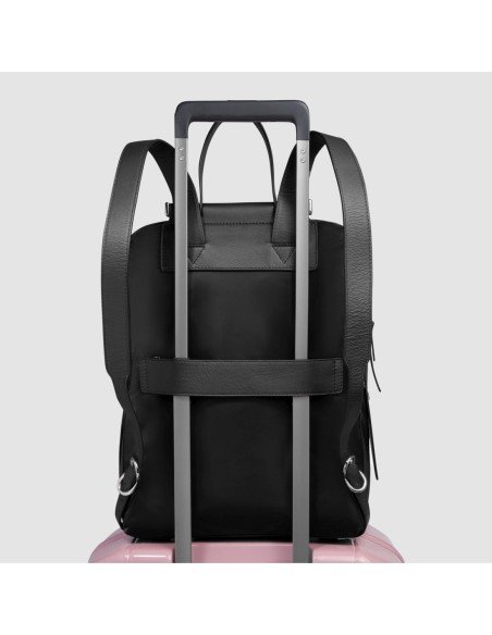 Zaino donna porta pc 14 in tessuto riciclato Piquadro Lyra – Nero - foto 3